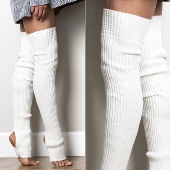 LAST PAIR! Ultra Comfy Long Over The Knee Stirrup Leg Warmers - Picture 2 of 4